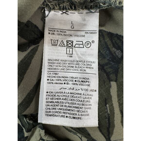 Old Navy Women’s Tropical Shift Dress L Green Black Floral Resort Vacation Rayon - Picture 8 of 11